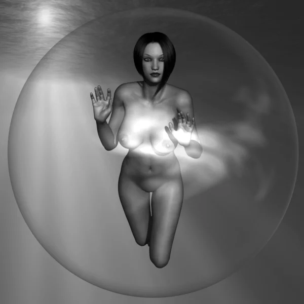 stock image Sexy naked girl in the bubble