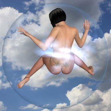 kabarcık seksi çıplak kız