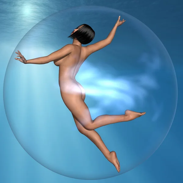 stock image Sexy naked girl in the bubble