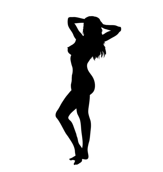 stock vector Sexy woman silhouette on the white